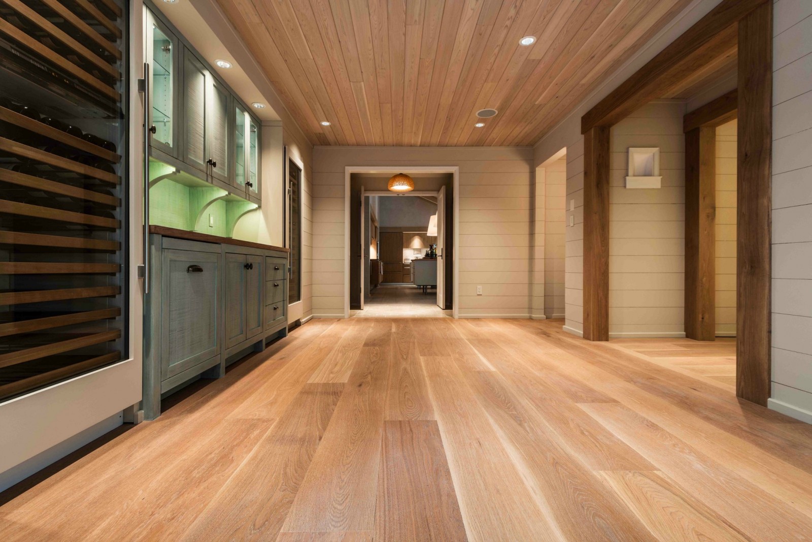 Before: bare subfloor in new construction Bee Cave home before hardwood installation