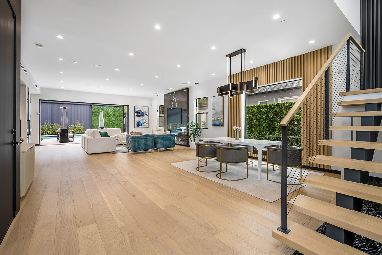 Whole-home luxury vinyl plank installation in progress in Tarrytown Austin home by C & C Flooring Co.